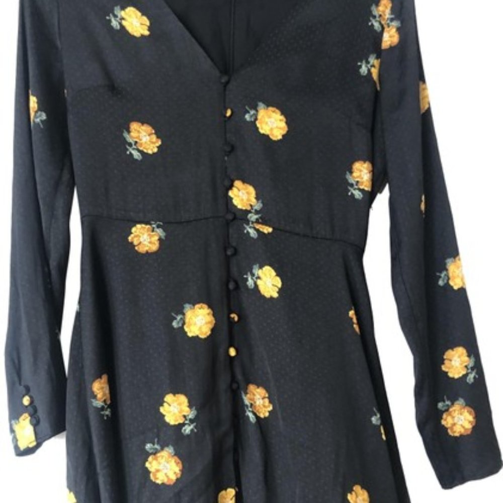Madewell Black Floral Dress